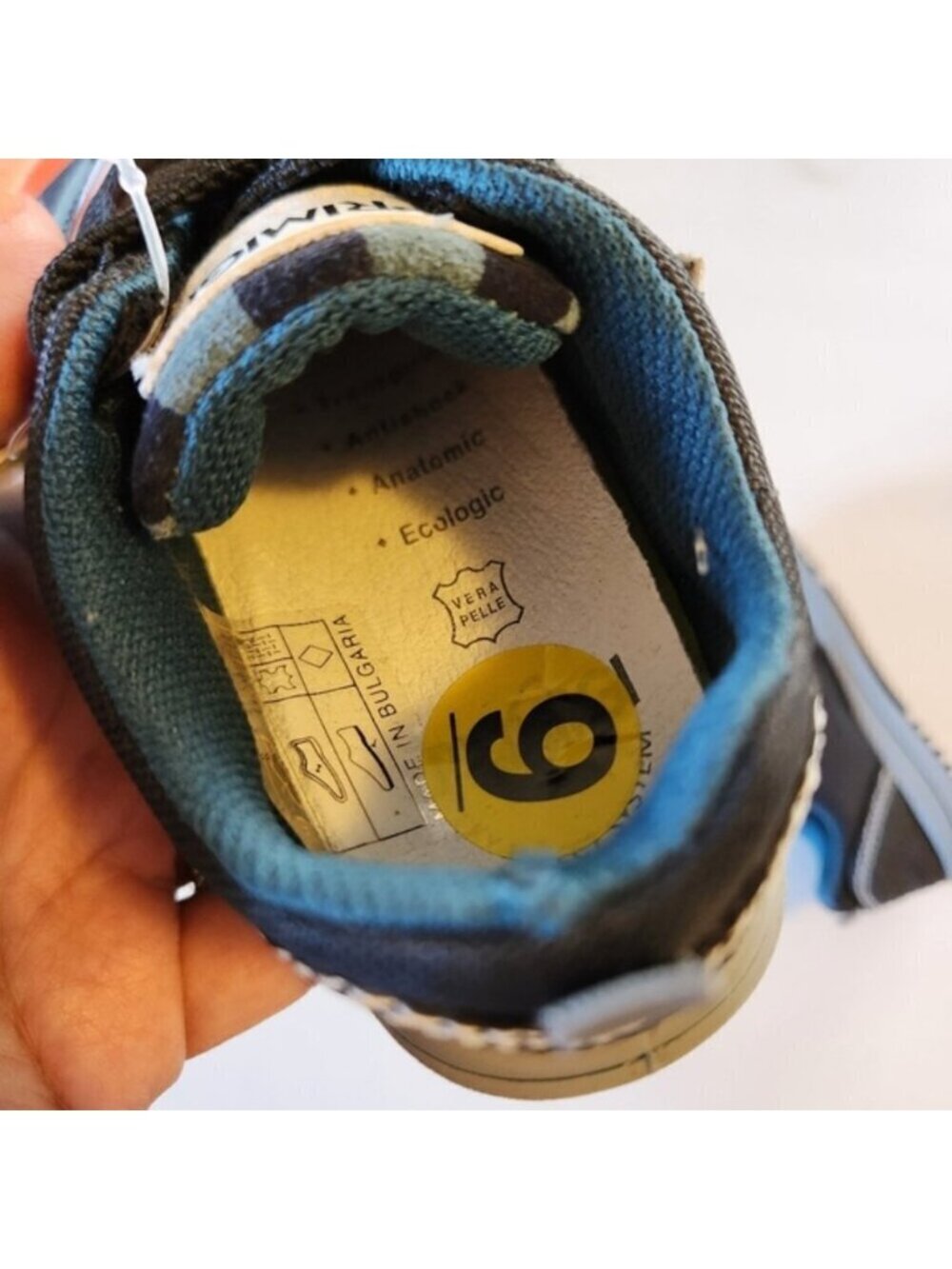 Primigi Boys Blue Checkered Star Sneakers Running Shoes Kids Size 25 8.5 new - Picture 7 of 9